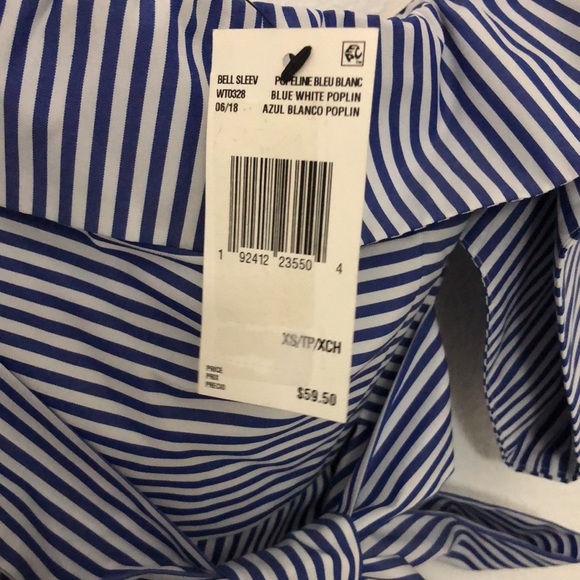 Buffalo David off the shoulder White Blue stripes - Picture 6 of 6